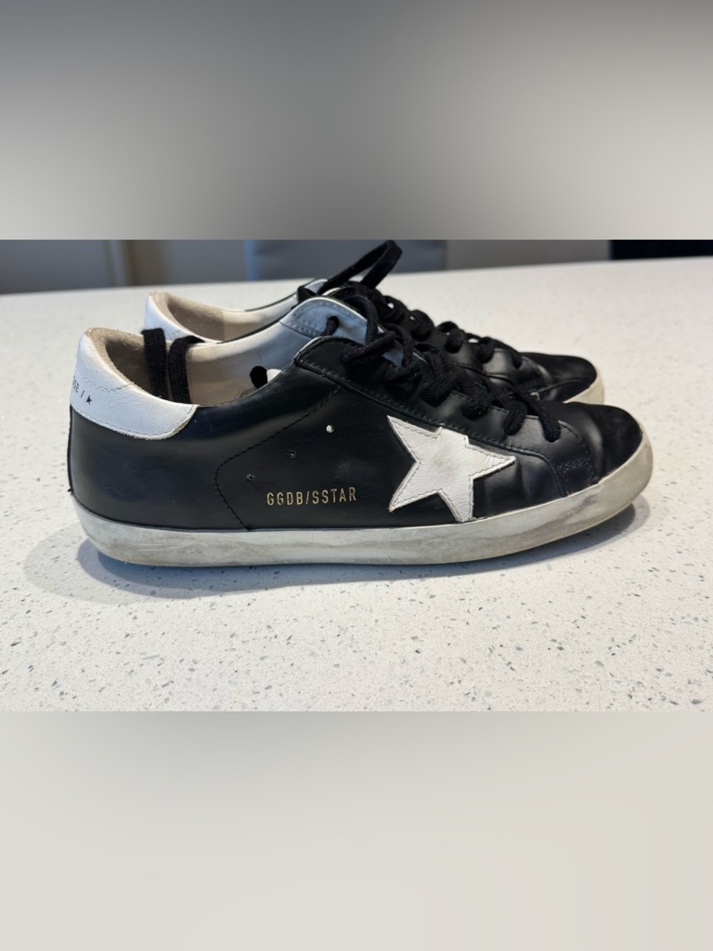 Golden Goose Black & White Superstar Leather Sneakers Size 40 US 9